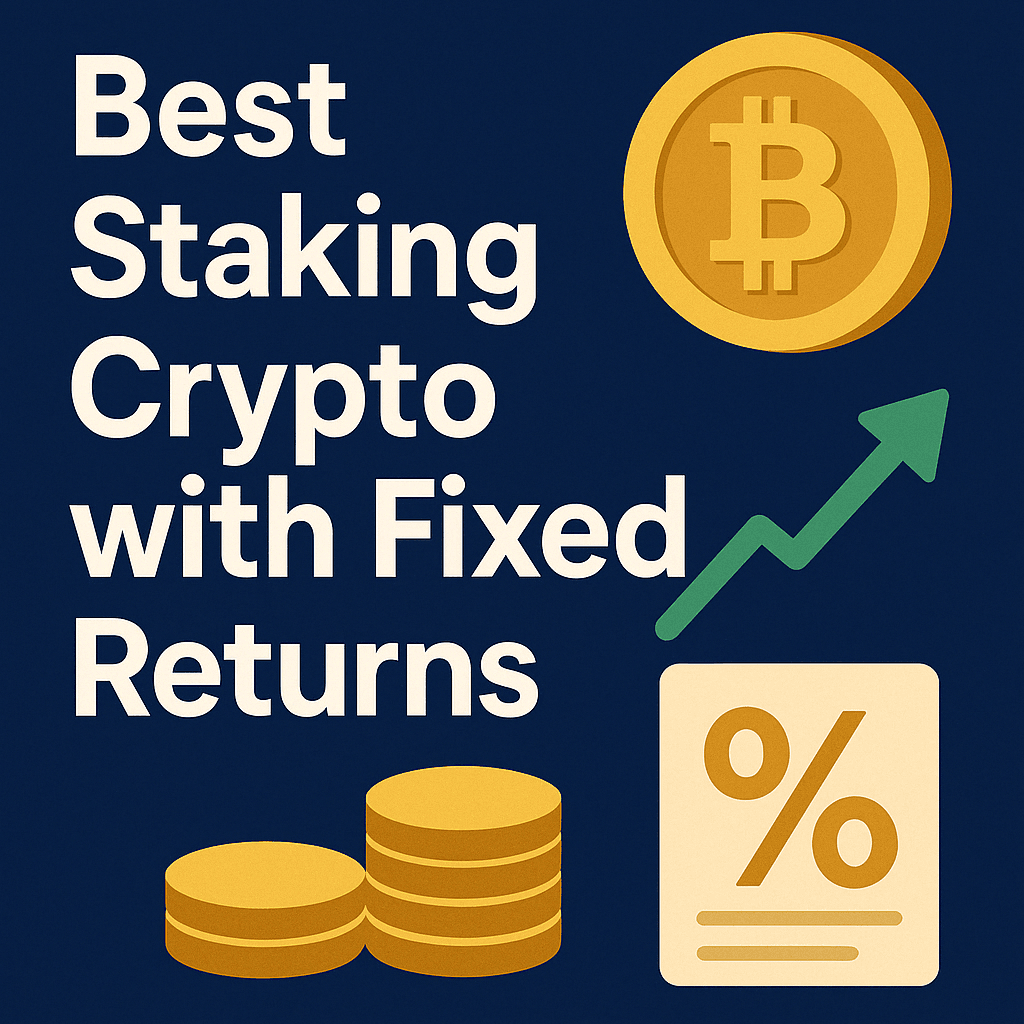 "Visual chart showing best crypto staking platforms with fixed APY returns in 2025"