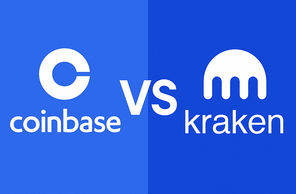 "Comparison chart of Coinbase vs Kraken staking features, including APYs, supported assets, fees, and payout flexibility to help users choose the best crypto staking platform."