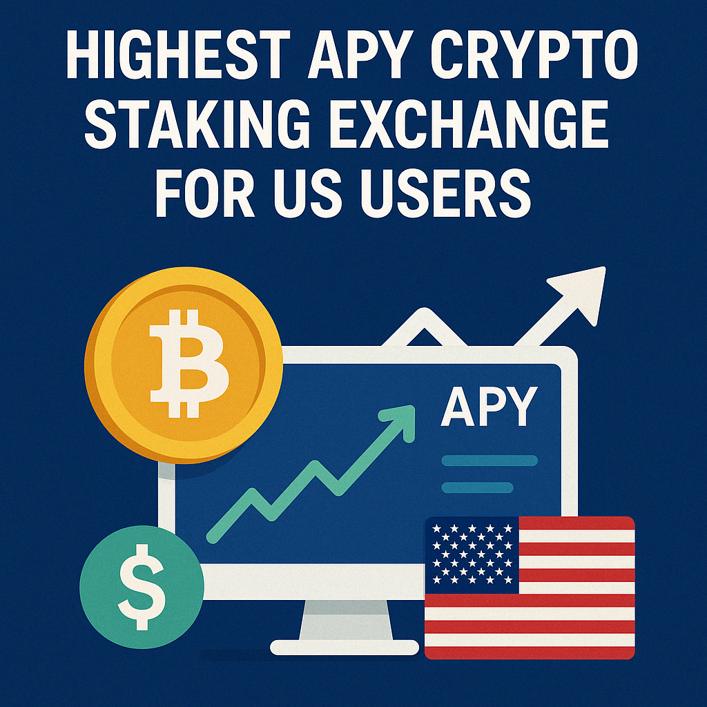 Illustration showing top US-friendly crypto exchanges with highest staking APYs in 2025, highlighting user earnings and platform features.