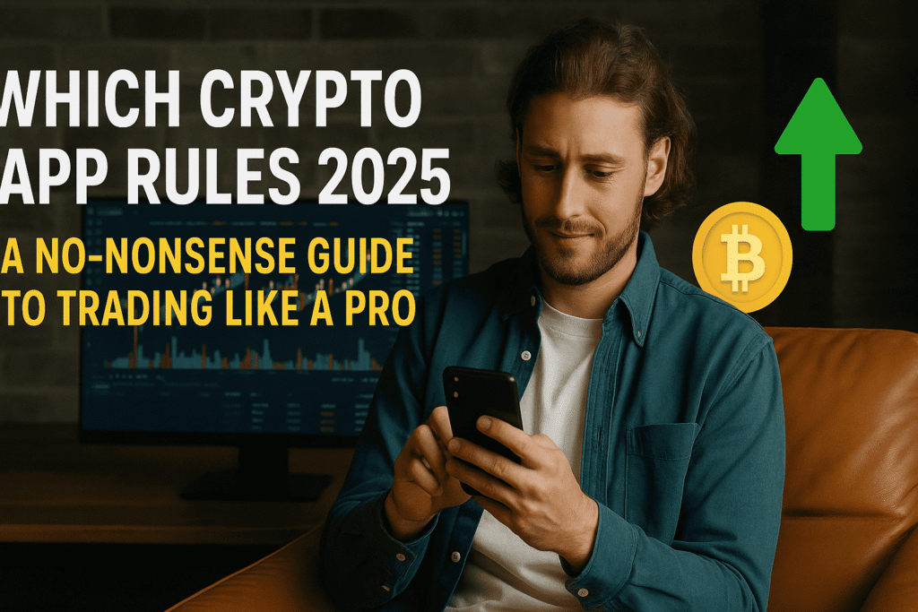 A person using a crypto app on a smartphone in 2025, analyzing charts and market trends with a focused, professional look