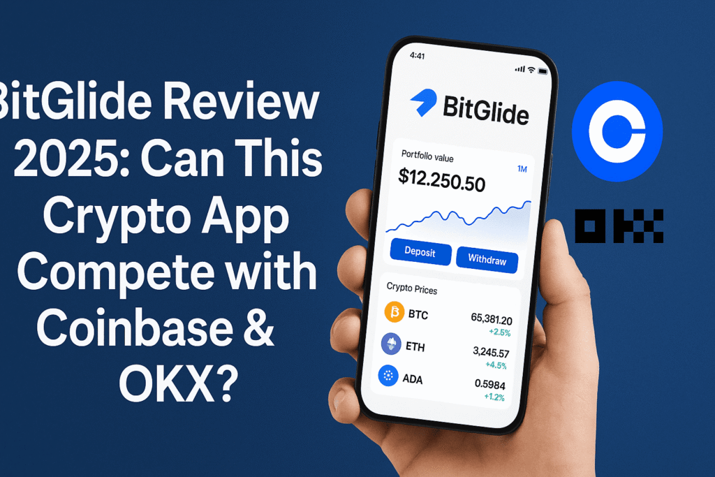 BitGlide Review 2025 – A comparison of the new crypto app with Coinbase and OKX for features, ease of use, and staking rewards