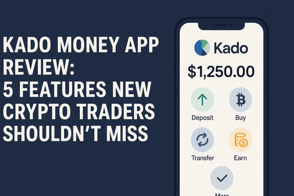 Kado Money App Review showing 5 key features for new crypto traders