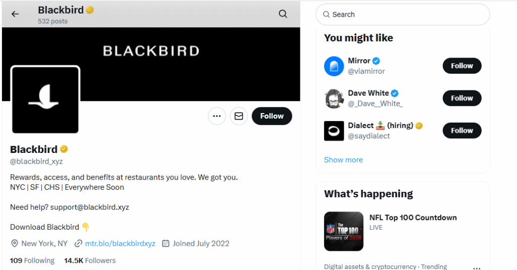 Case Study: Blackbird – A Restaurant Loyalty App built on Base blockchain