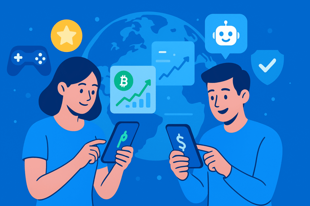 Best crypto investing apps in 2025 for beginners, showing secure, user-friendly mobile platforms with low fees, real-time portfolio tracking, and AI-powered insights